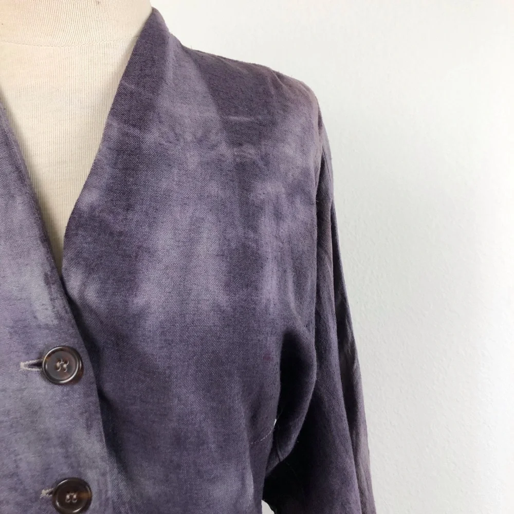 vintage 90s tie dyed linen shirt dress‎ grunge boho